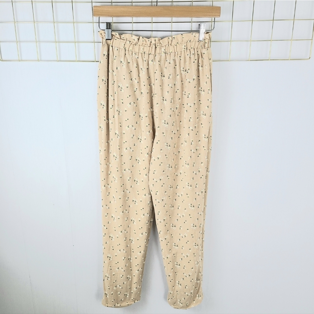 MAJORELLE Tristan Tan Ditsy Floral Linen Blend Pants
